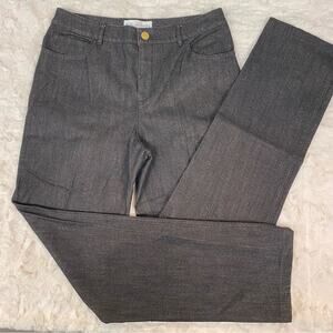 St. John Collection Women's Straight Leg Jeans Size 4 Black Gold Shimmer Holiday